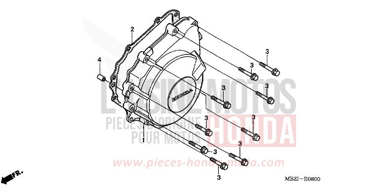 COUVERCLE DE GENERATRICE de CBF600N ABS INTERSTELLAR BLACK METALLIC (NHA12D) de 2005